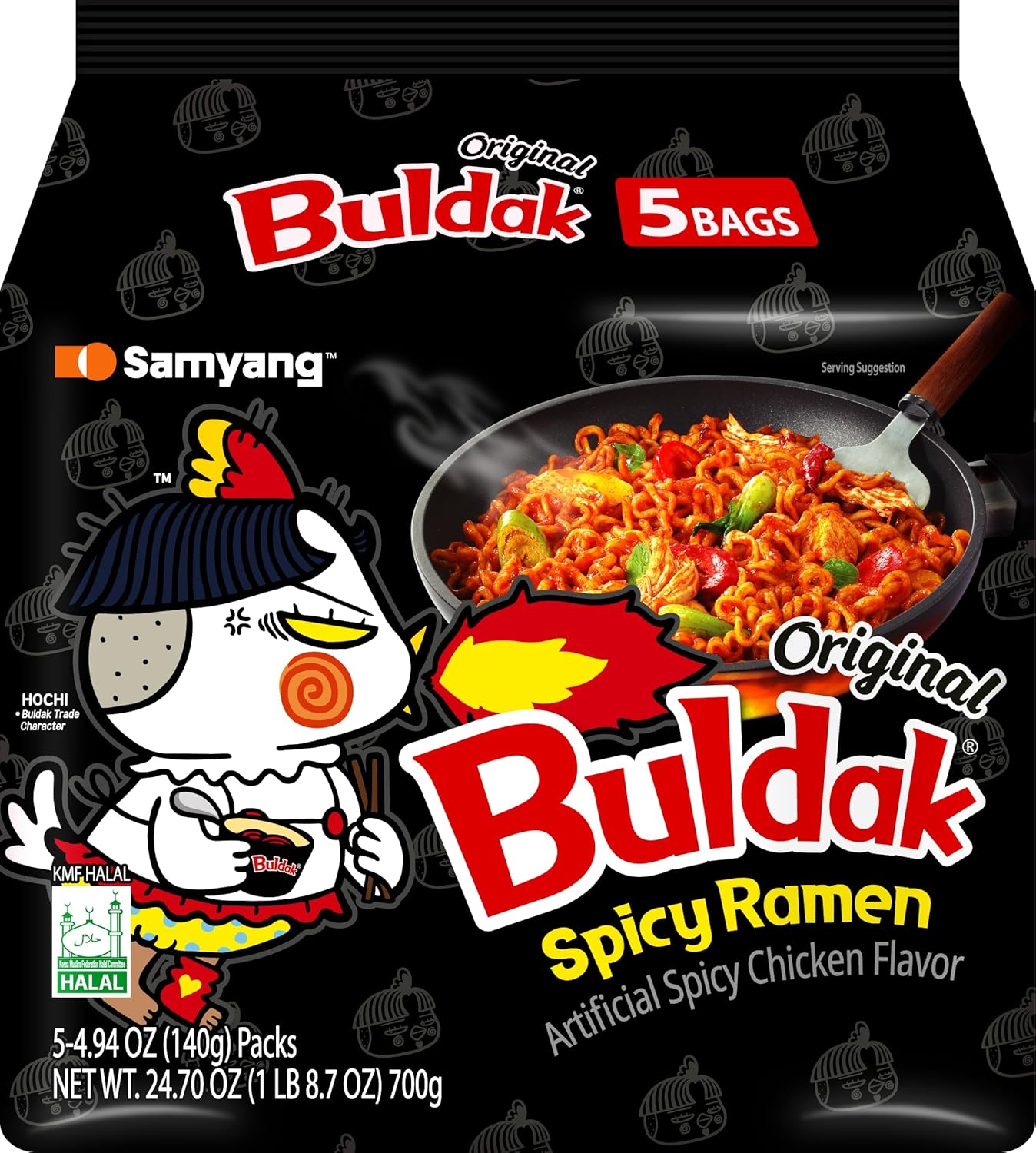 Samyang Buldak Original Spicy Chicken Ramen — The Viral K-Spicy Classic (5-Pack)