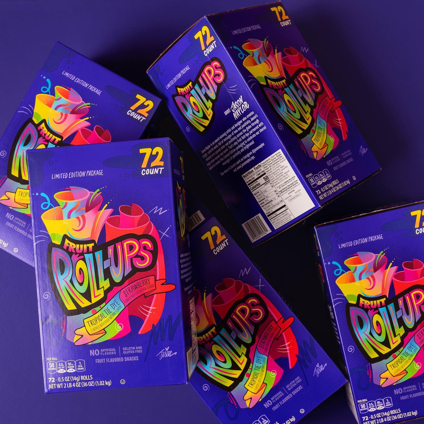 Imported Fruit Roll-Ups Limited Edition Package - Strawberry Fruit Flavored Snacks [72 Rolls]