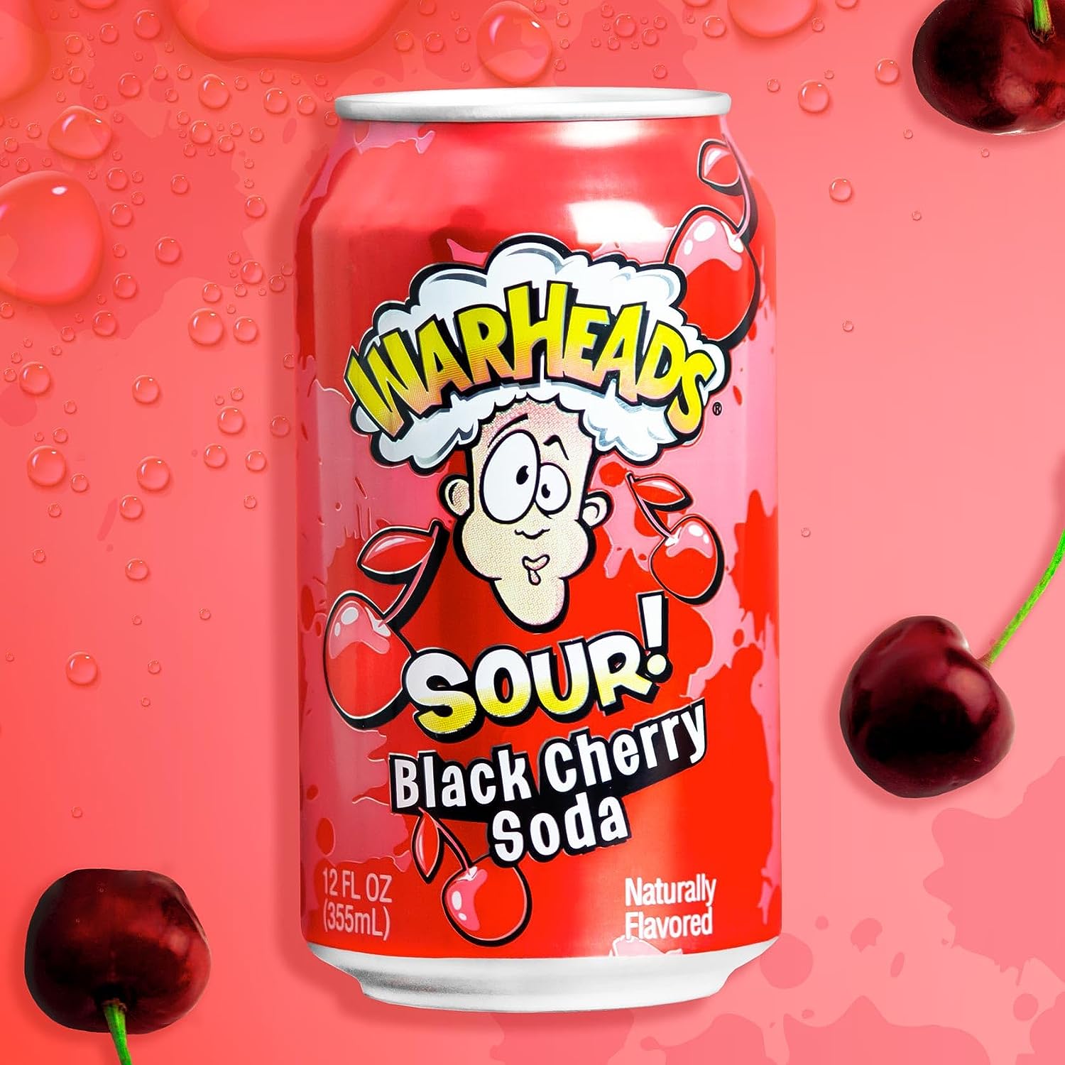 Warheads Sour - Black Chery Soda - 355ML