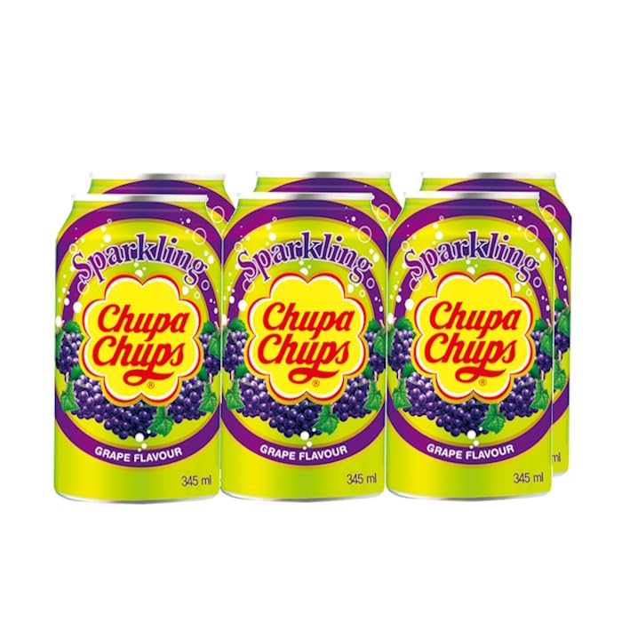 [Pack of 24] Chupa Chups Grape Sparkling Soda 345ml