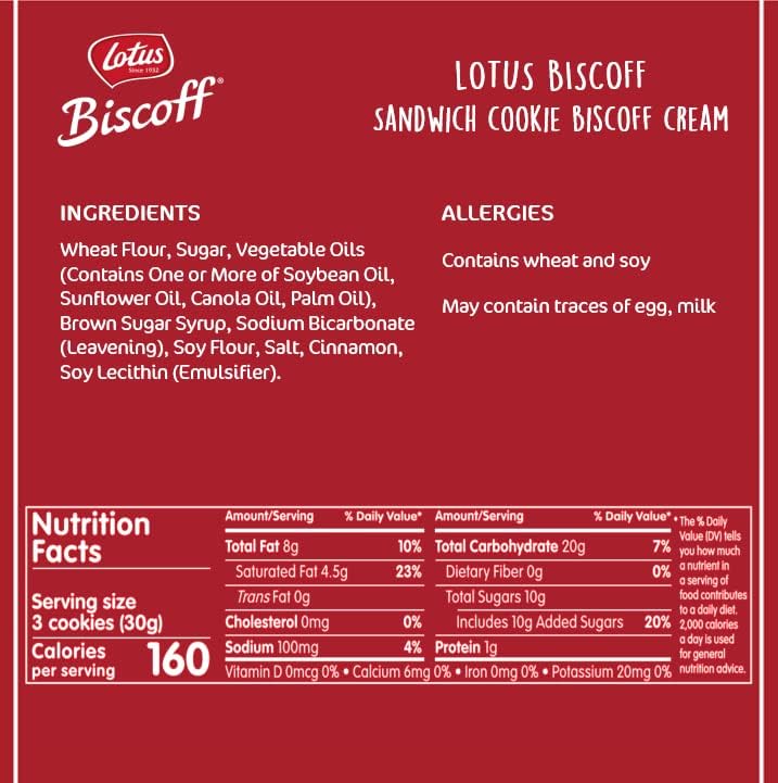 [9 Pack] Lotus Biscoff Caramelized Biscuit With Cream 150 g x 15