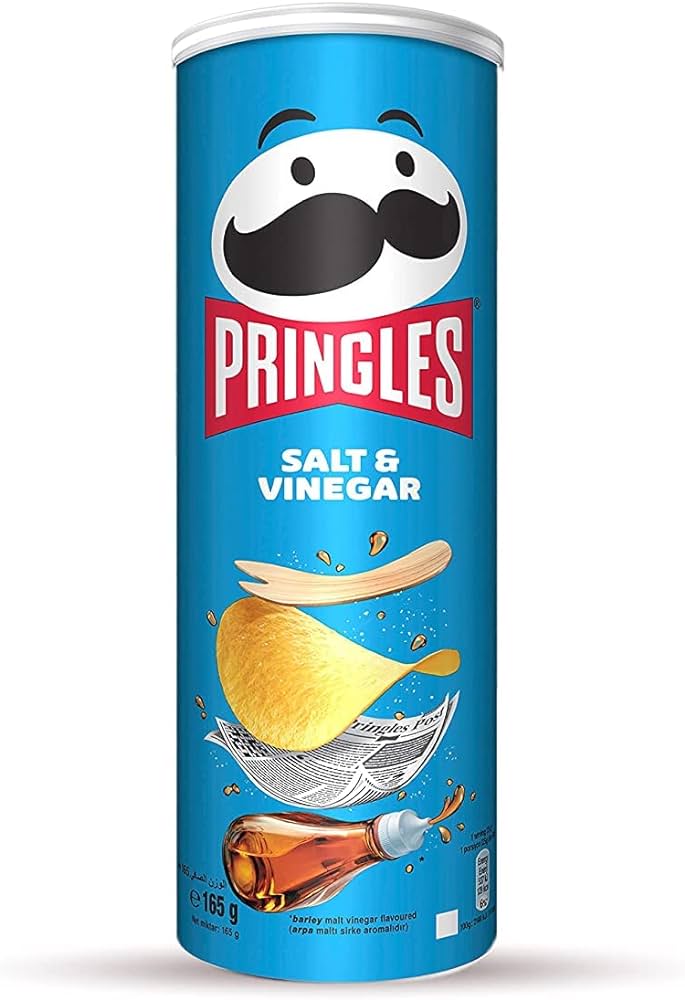 [Pack of 19] Pringles Salt & Vinegar Flavour Potato Chips Snacks 165g