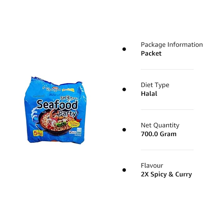 [8 Pack] Samyang Seafood Party -125G X 5 Packs