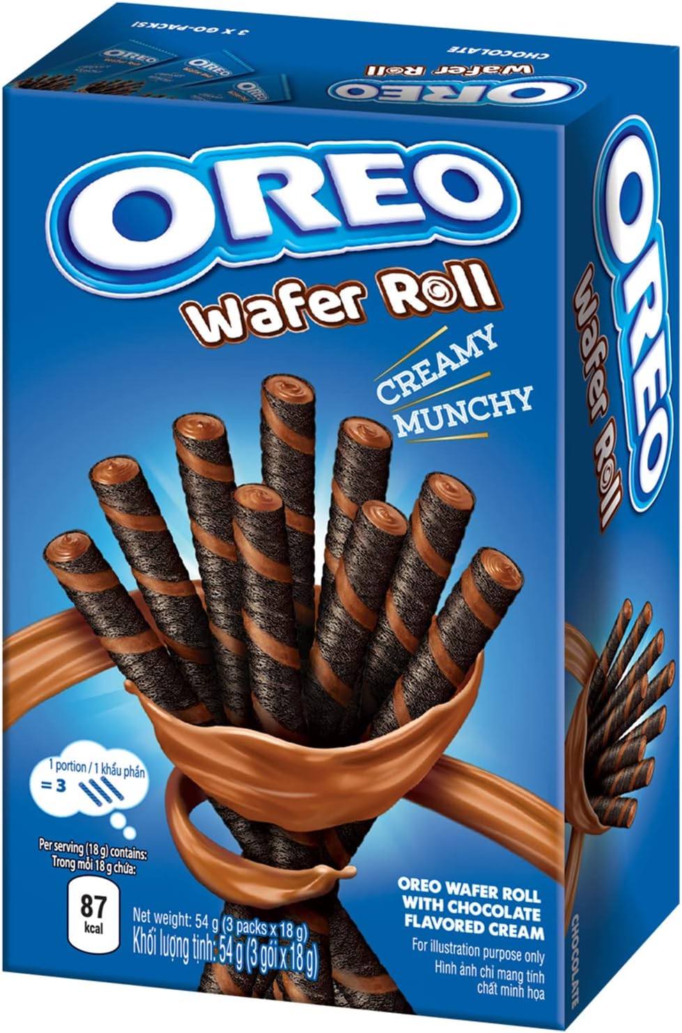 Oreo Wafer Roll Creamy Munchy 54g ( 3 x 18g )