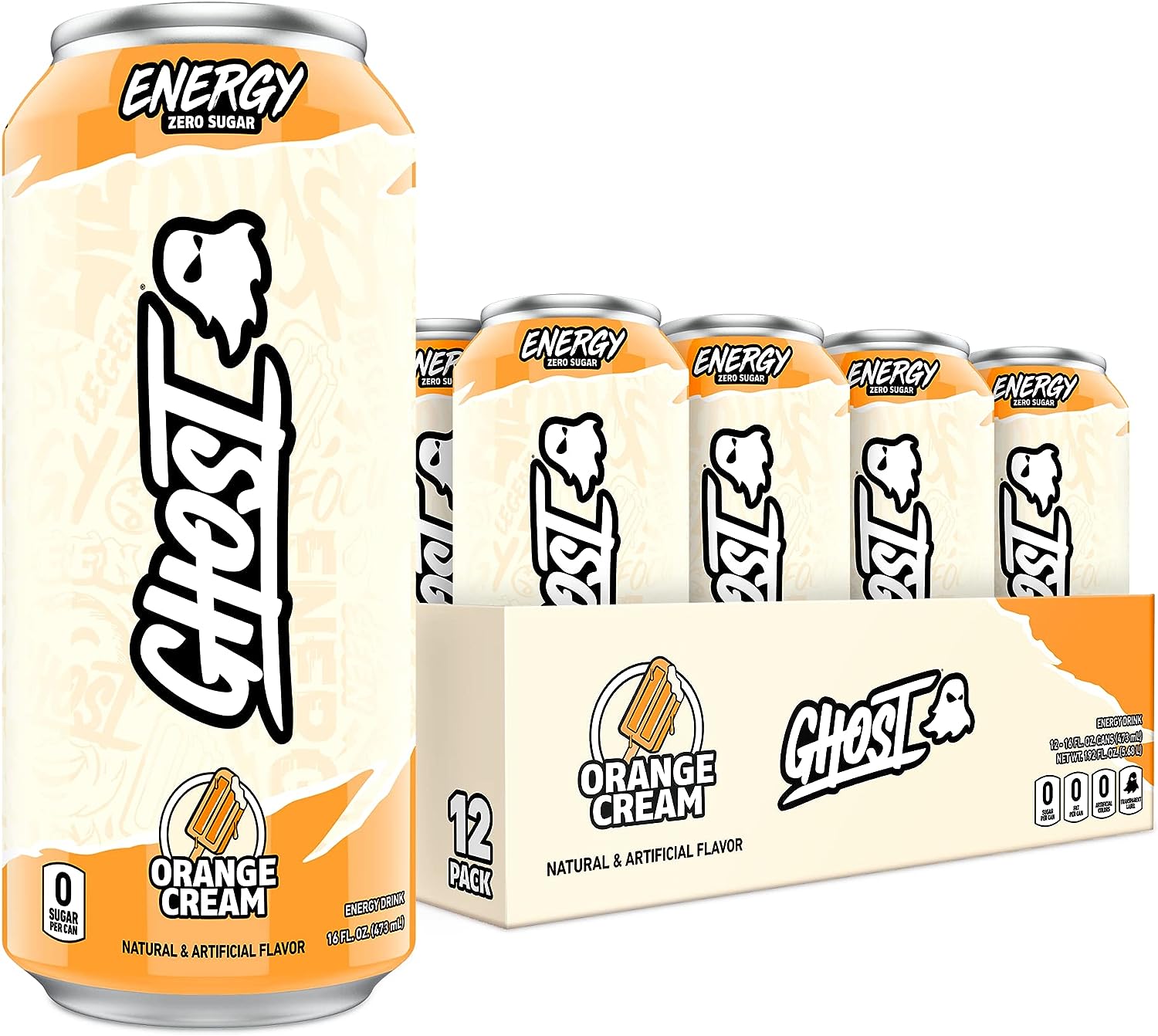 GHOST ENERGY Sugar-Free Energy Drink , Orange Cream, 500ML