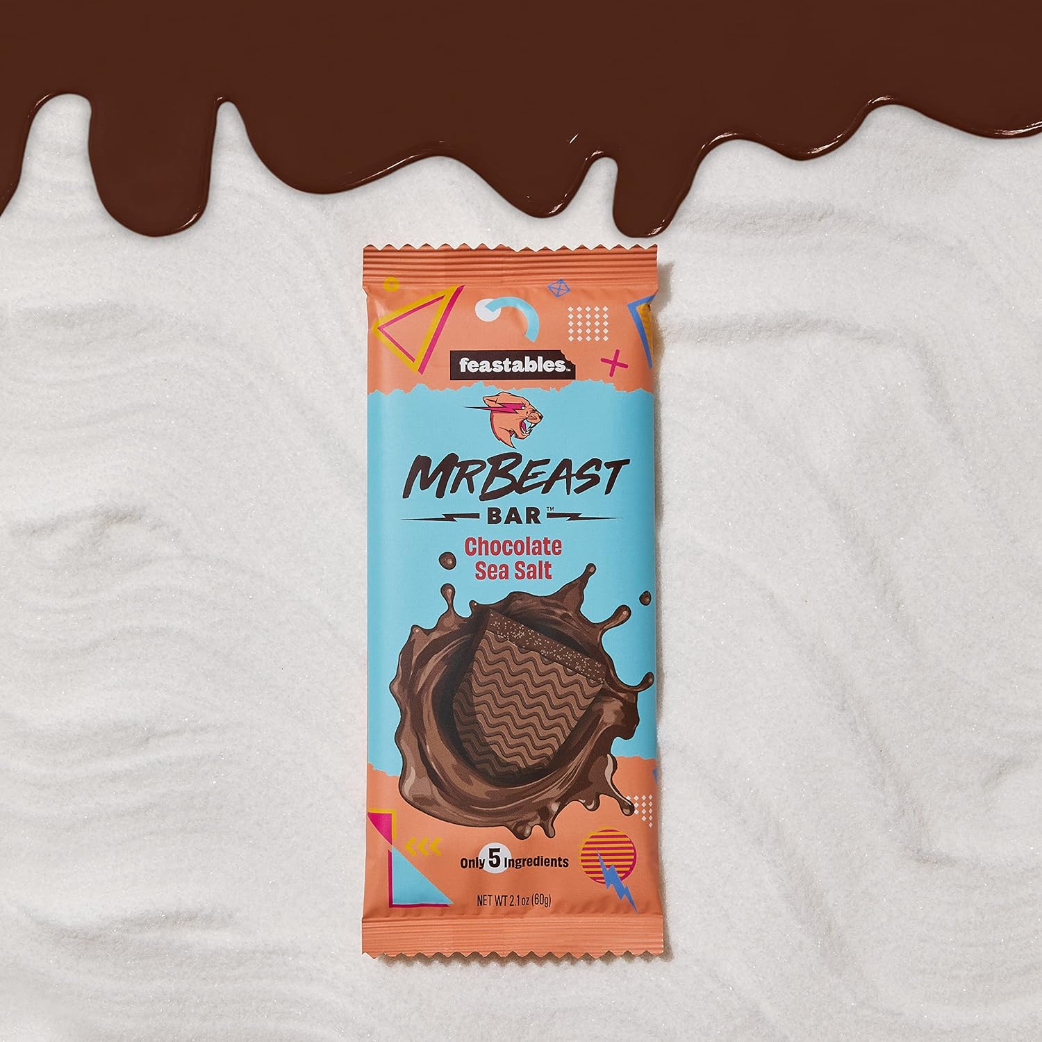 Feastables MrBeast Chocolate Sea Salt Bars - Made with Organic Cocoa