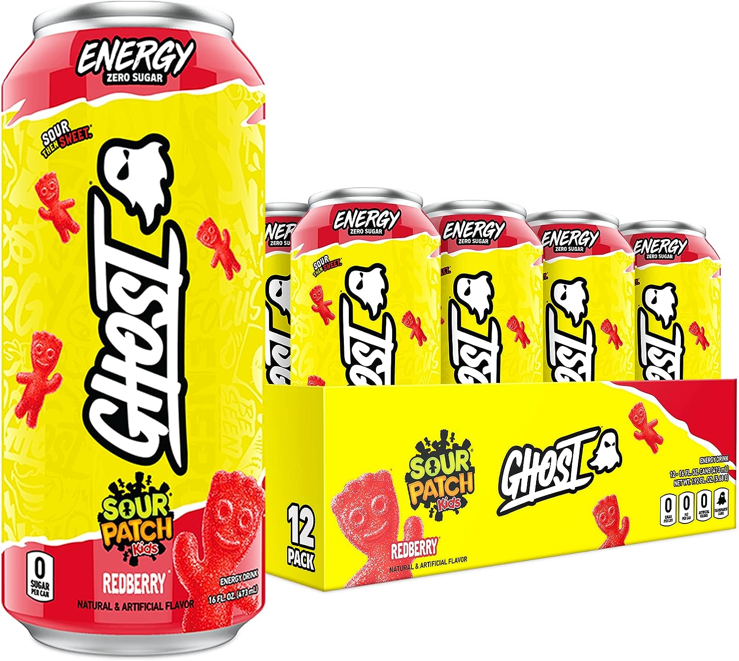 GHOST ENERGY Sugar-Free Energy Drink, SOUR PATCH KIDS Redberry, 500ML