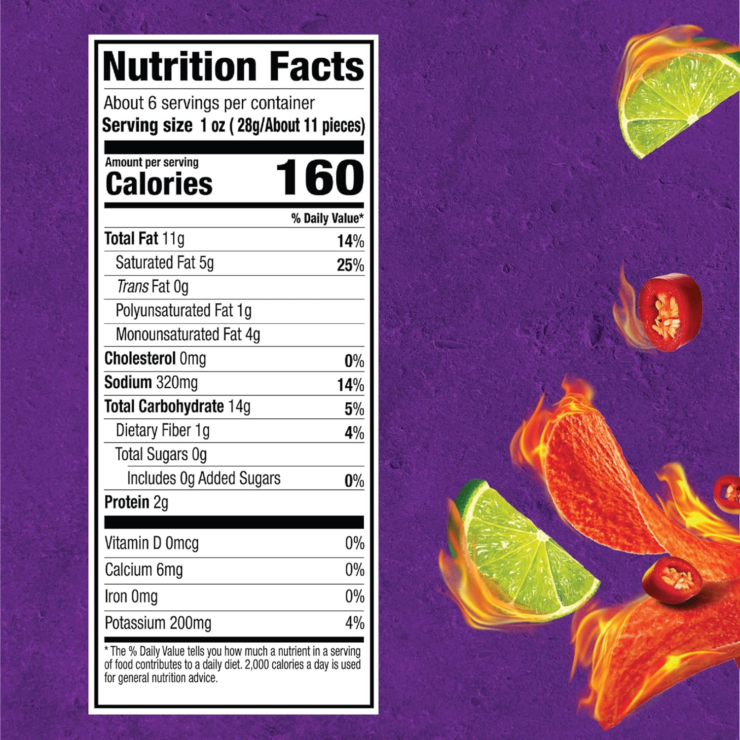 Takis Crisps Fuego Potato Crisps, Hot Chili Pepper and Lime Flavored 155 gm