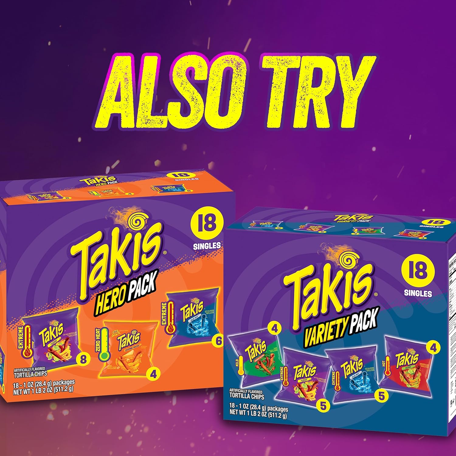 Takis Fuego Mini Singles — Extreme Chili & Lime Crunchy Rolls (25-Pack Large Bag)