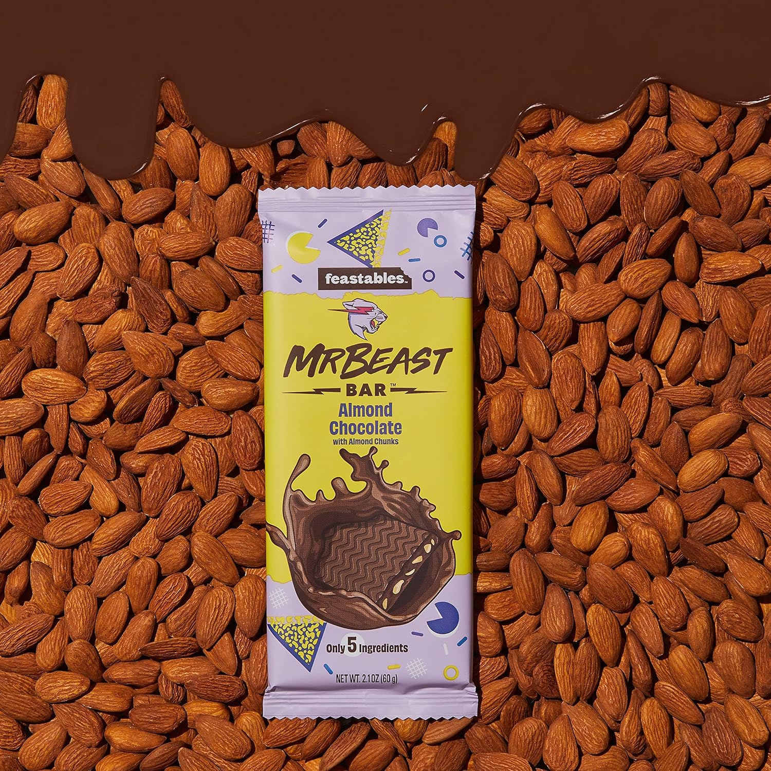 Feastables MrBeast Almond Chocolate Bars - Made with Organic Cocoa.