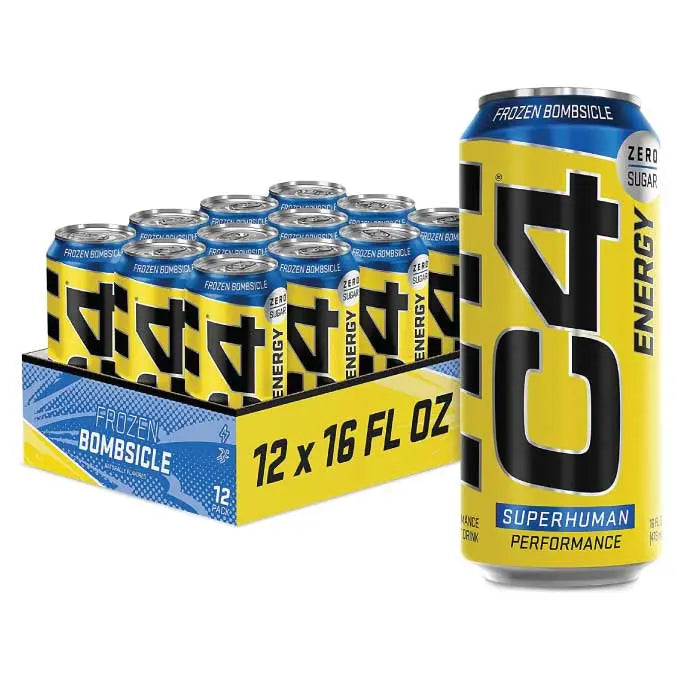 [Pack of 12] C4 Frozen Bombsicle Explosive Energy Drink | Zero Sugar | 500ml Cans
