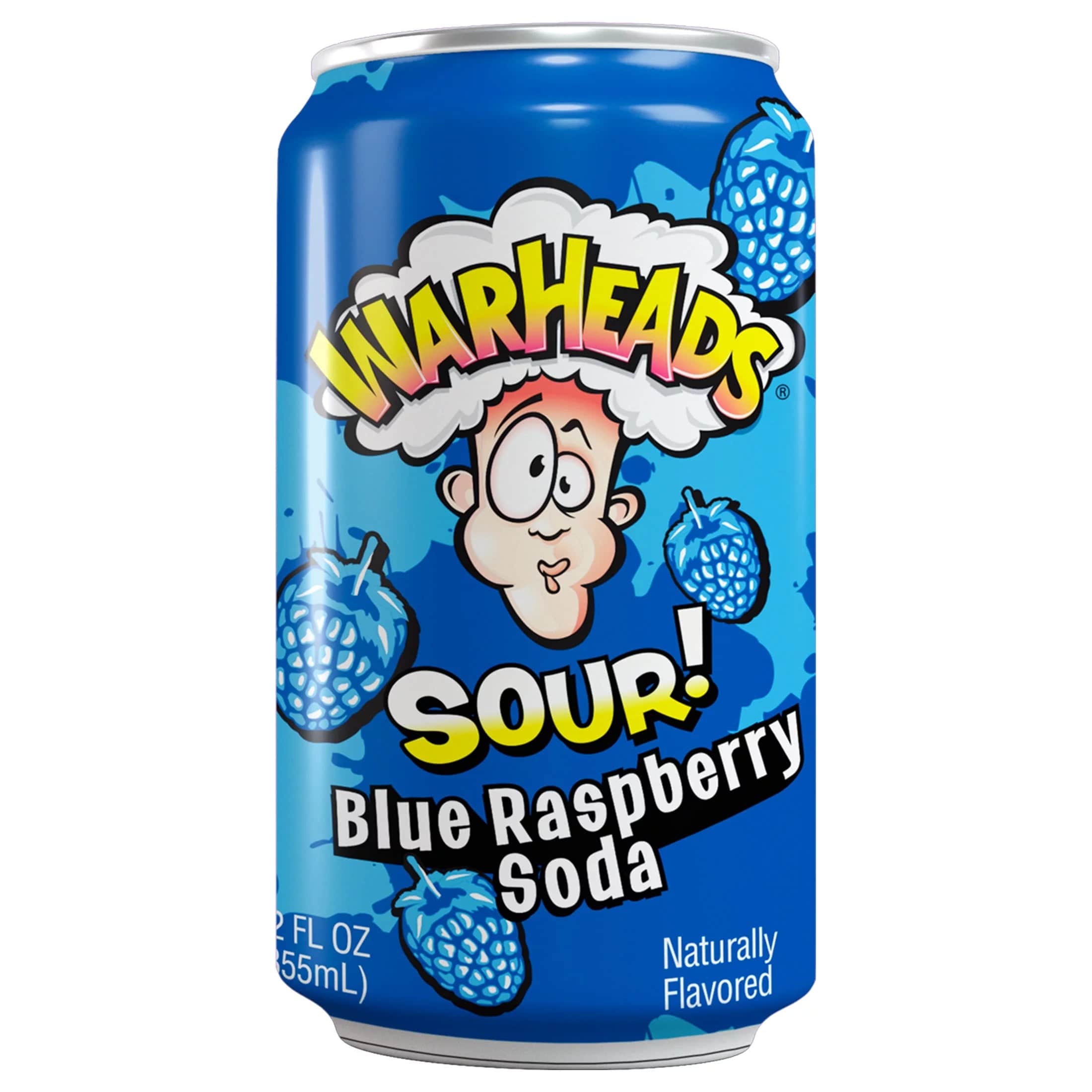 Warheads Sour Blue Raspberry Soda - 355ML