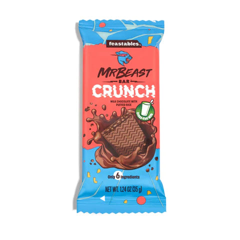 Feastables MrBeast Milk Chocolate with puffed rice Crunch Bar 35g