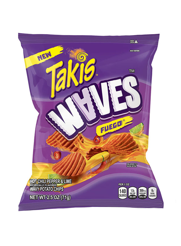 Barcel Takis Waves Fuego Hot Chili And Lime ChipsPepper  71g