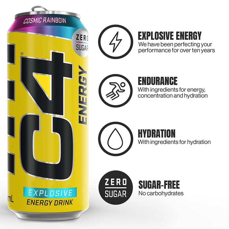 Cellucor C4 Energy Drink, Cosmic Rainbow - 500ML