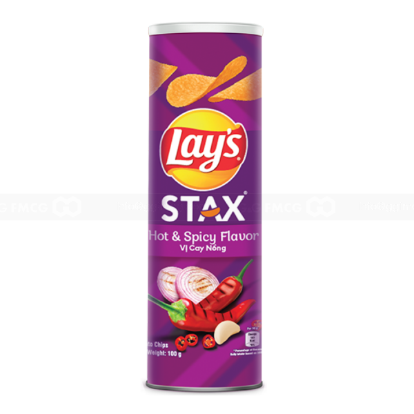 Lay's Stax Hot & Spicy Flavor Potato Chips 100g