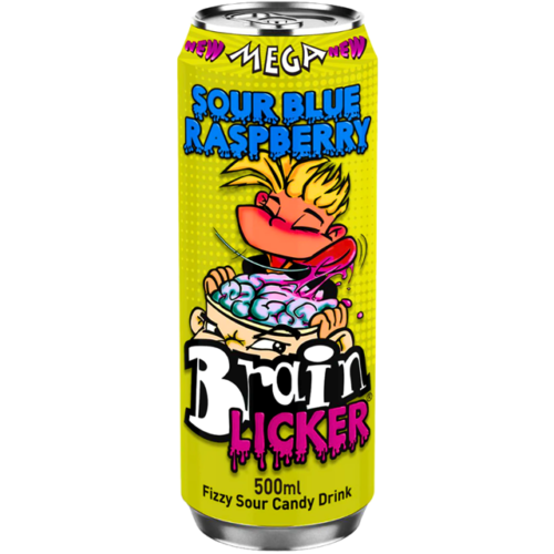 Mega Brain Licker Sour Blue Raspberry Soft Drink - 500ML