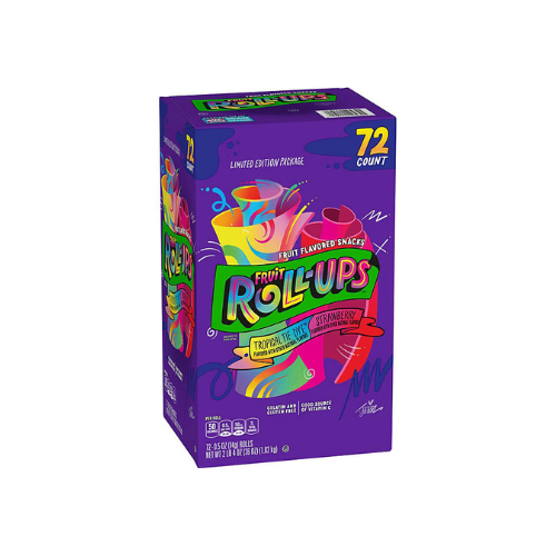 Imported Fruit Roll-Ups Limited Edition Package - Strawberry Fruit Flavored Snacks [72 Rolls]