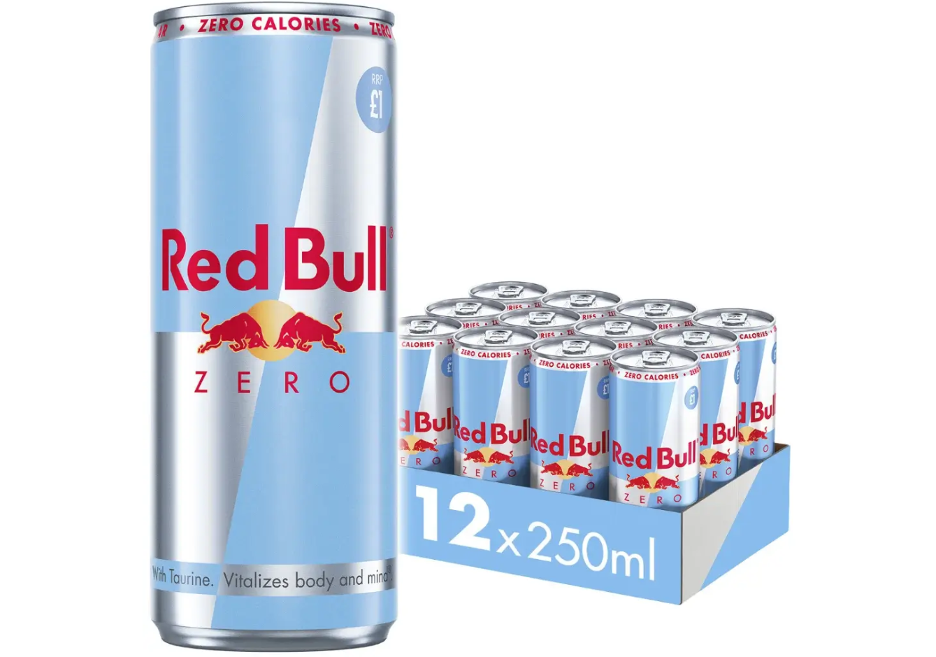 [Pack of 12] Red Bull Zero Energy Drink Cans 250ML